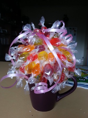 Hard candy on a coffee mug